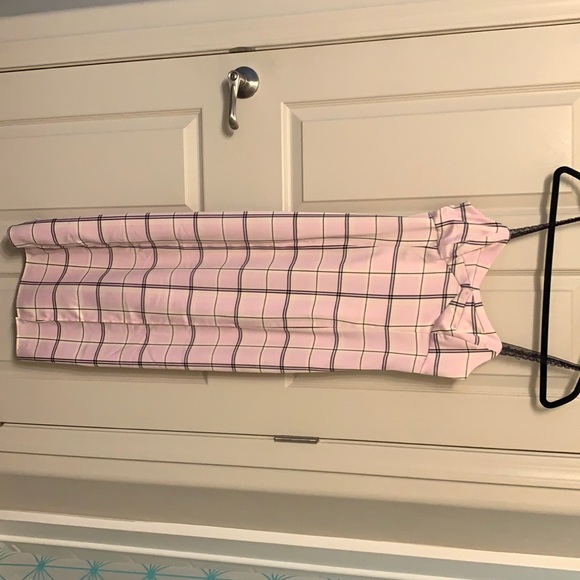 Pink Plaid Midi Dress - Picture 1 of 4